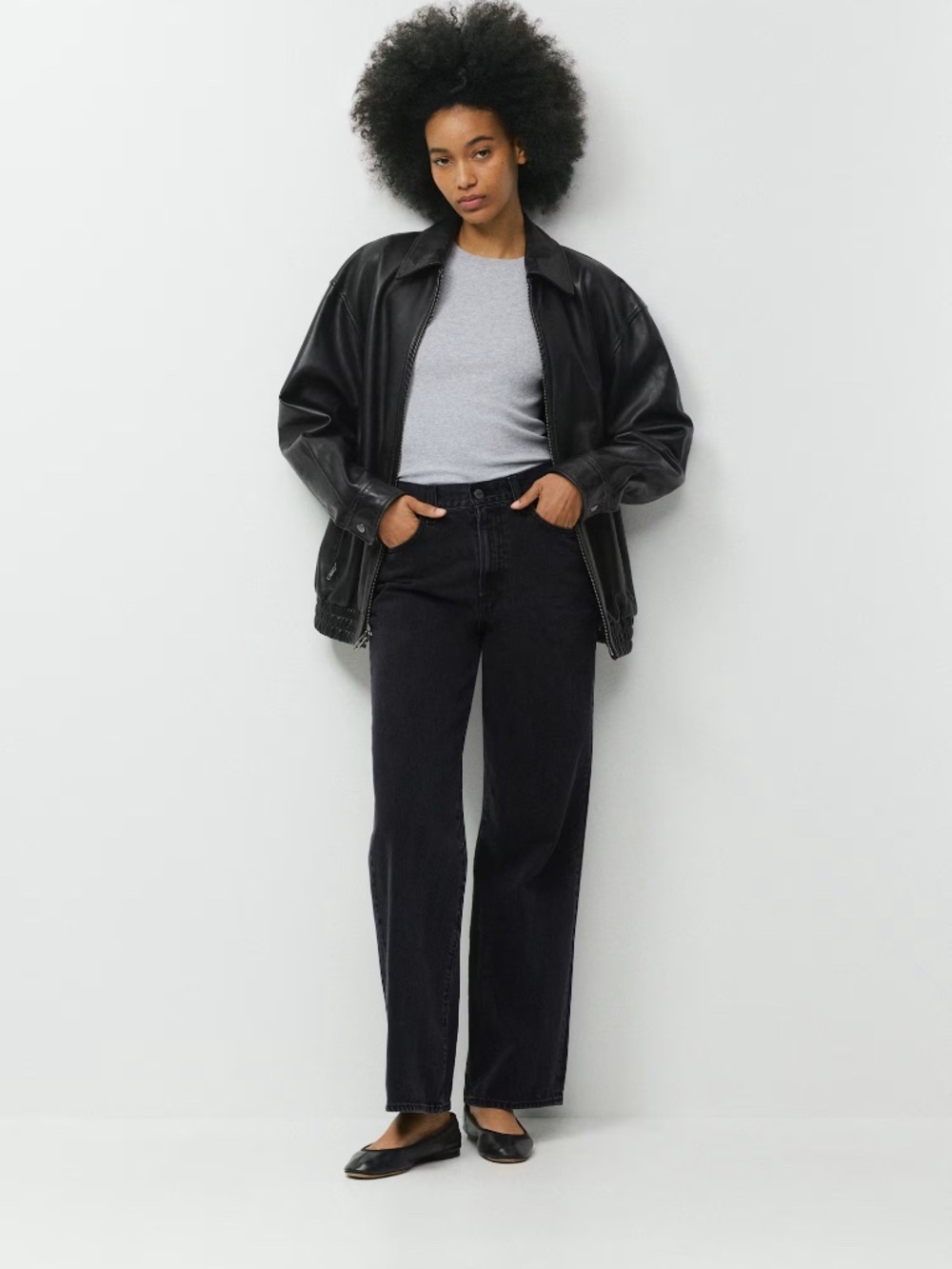 Denim Forum The Farrah Hi-Rise Wide Leg Jean Women's Size 28 Black Eyeliner